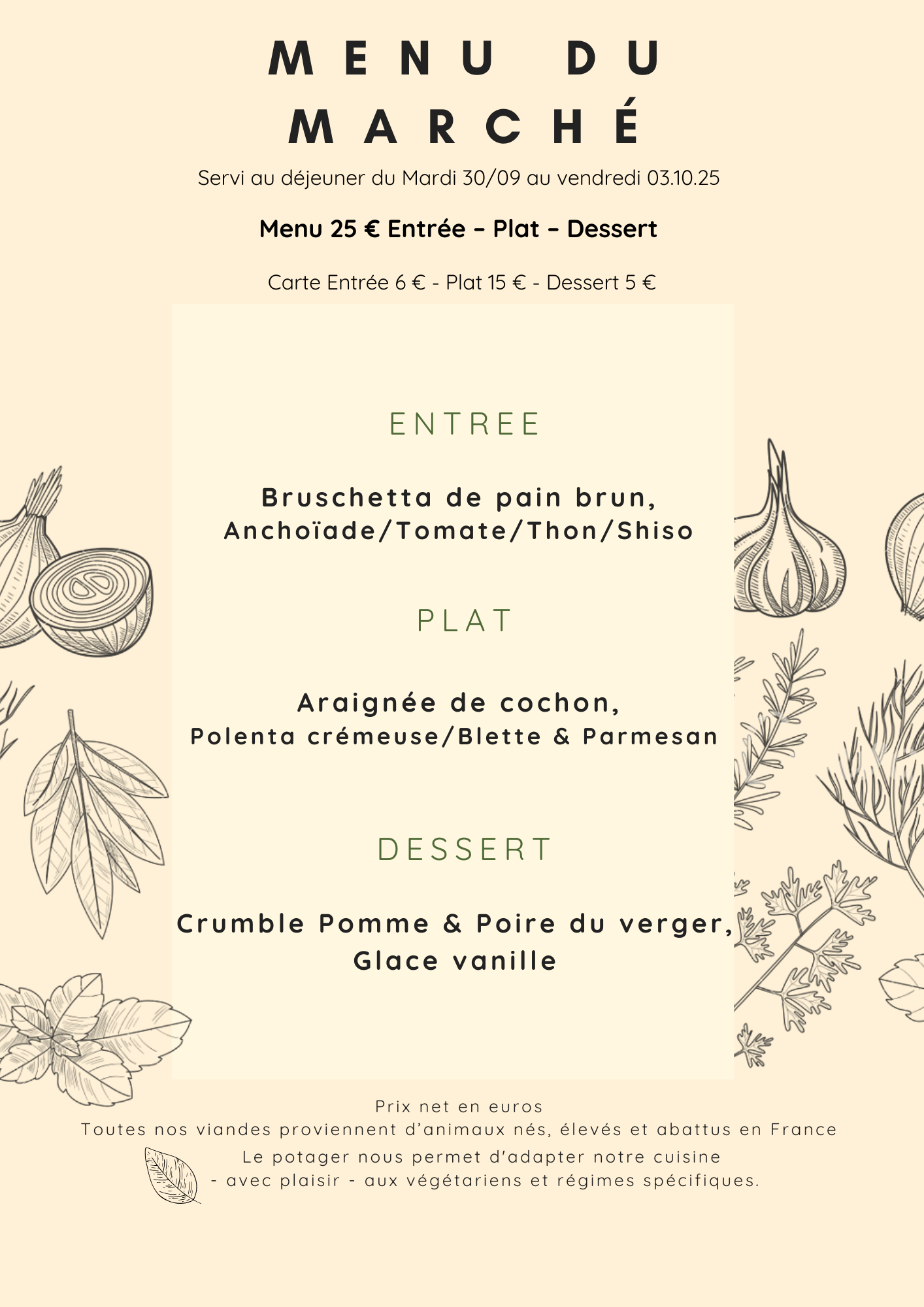 Menu du Marché (2)