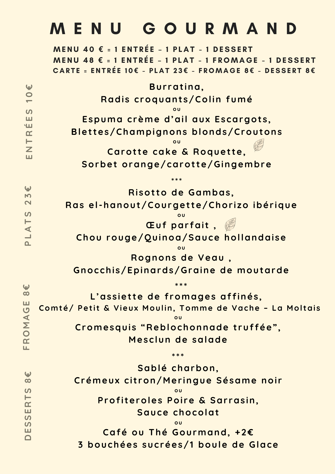 Menu Gourmand