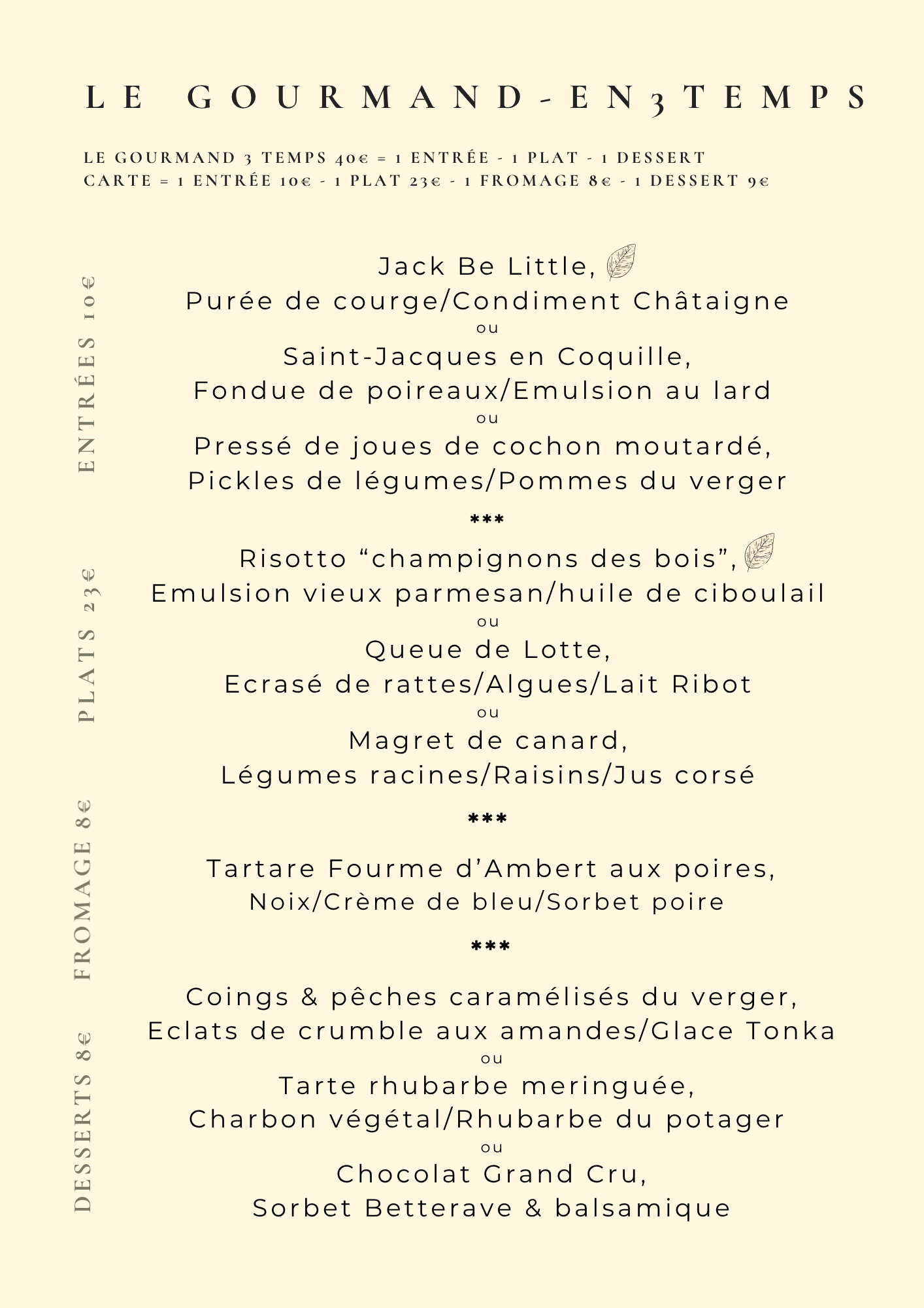 MENU GOURMAND